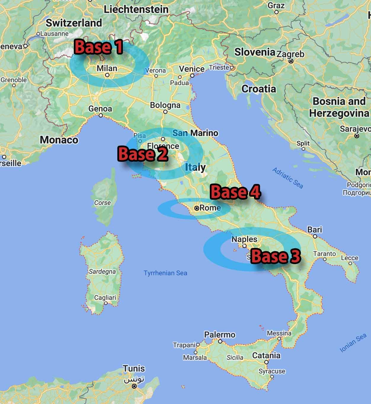 bases in italy